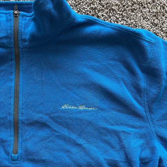 Eddie Bauer Vibrant Blue Fleece Quarter-Zip - Picture 2 of 6